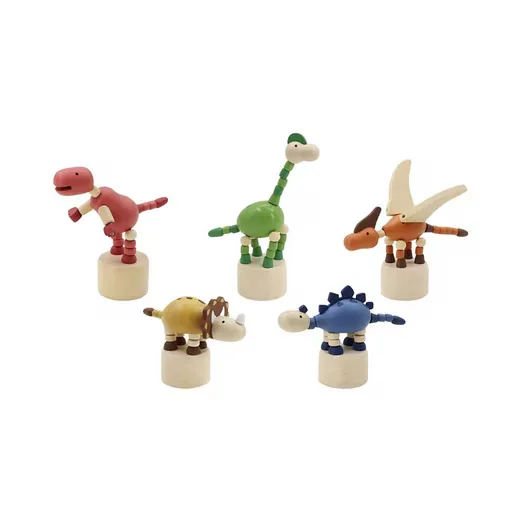 SUEBIDOU Montessori Motorikspielzeug Holz Daumen-Wakouwa Dinos