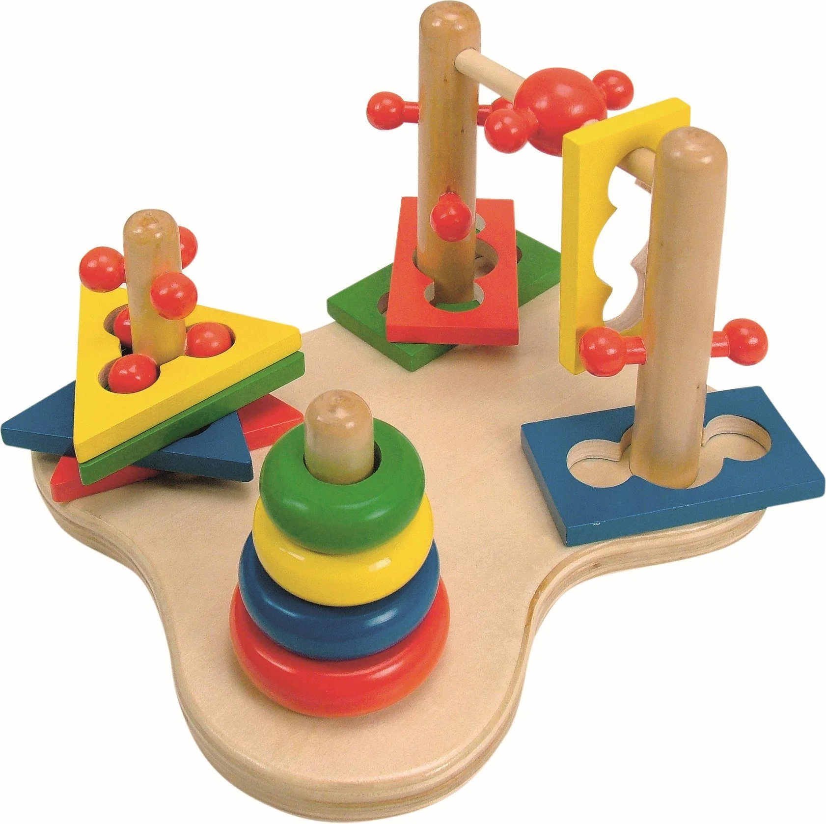 WOODYLAND Lernspielzeug Motorikset Pyramide Steckspiel Holz 12 teilig