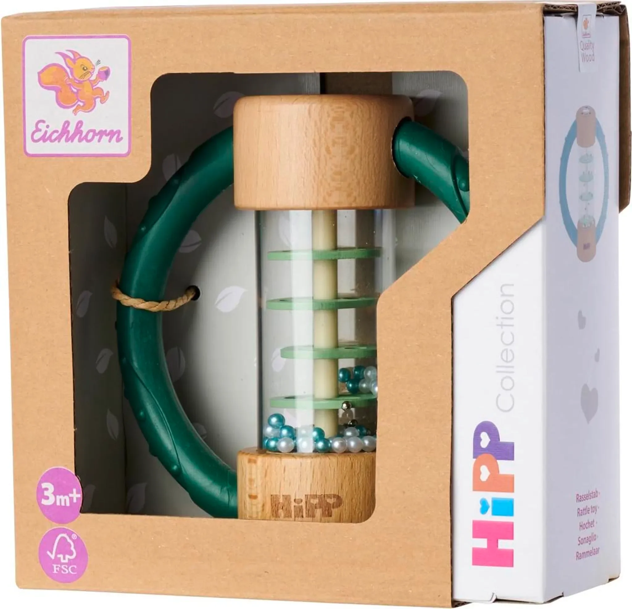 Baby HiPP Rasselstab aus Holz – mit Griffen