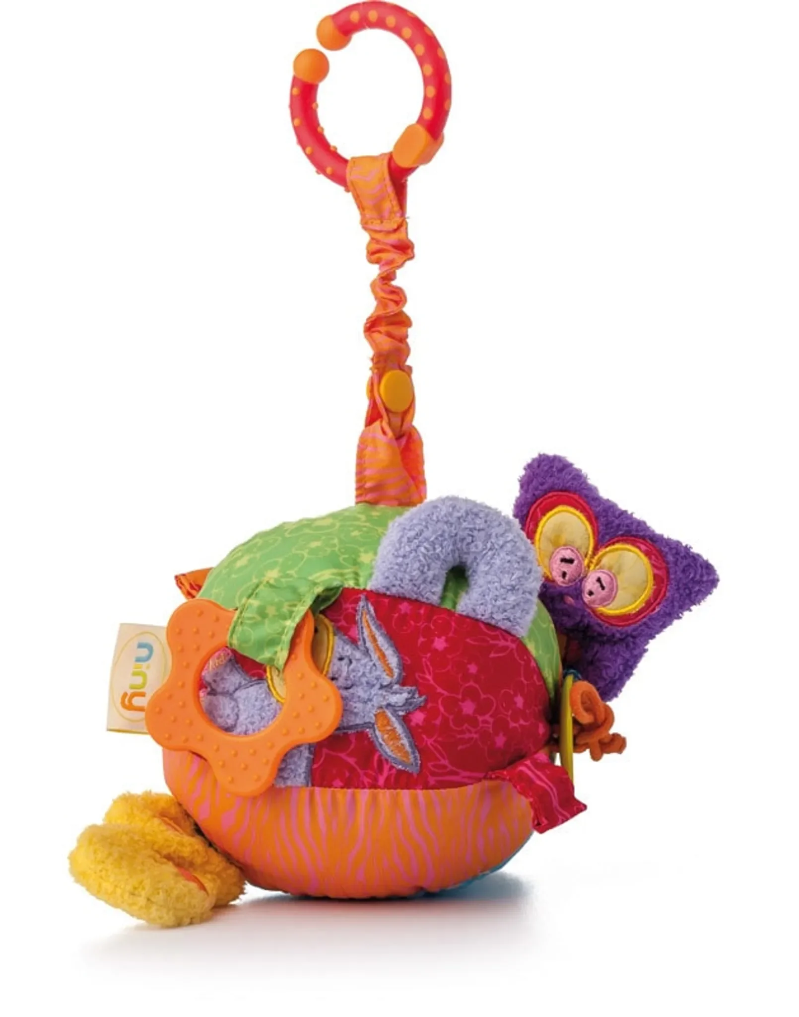 Plüsch Activity-Ball „Niny“ – mit Greif- & Spielelementen