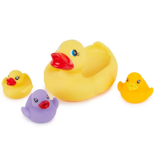 BIECO Schwimmenten Familie 4er Set Badeenten Badespielzeug