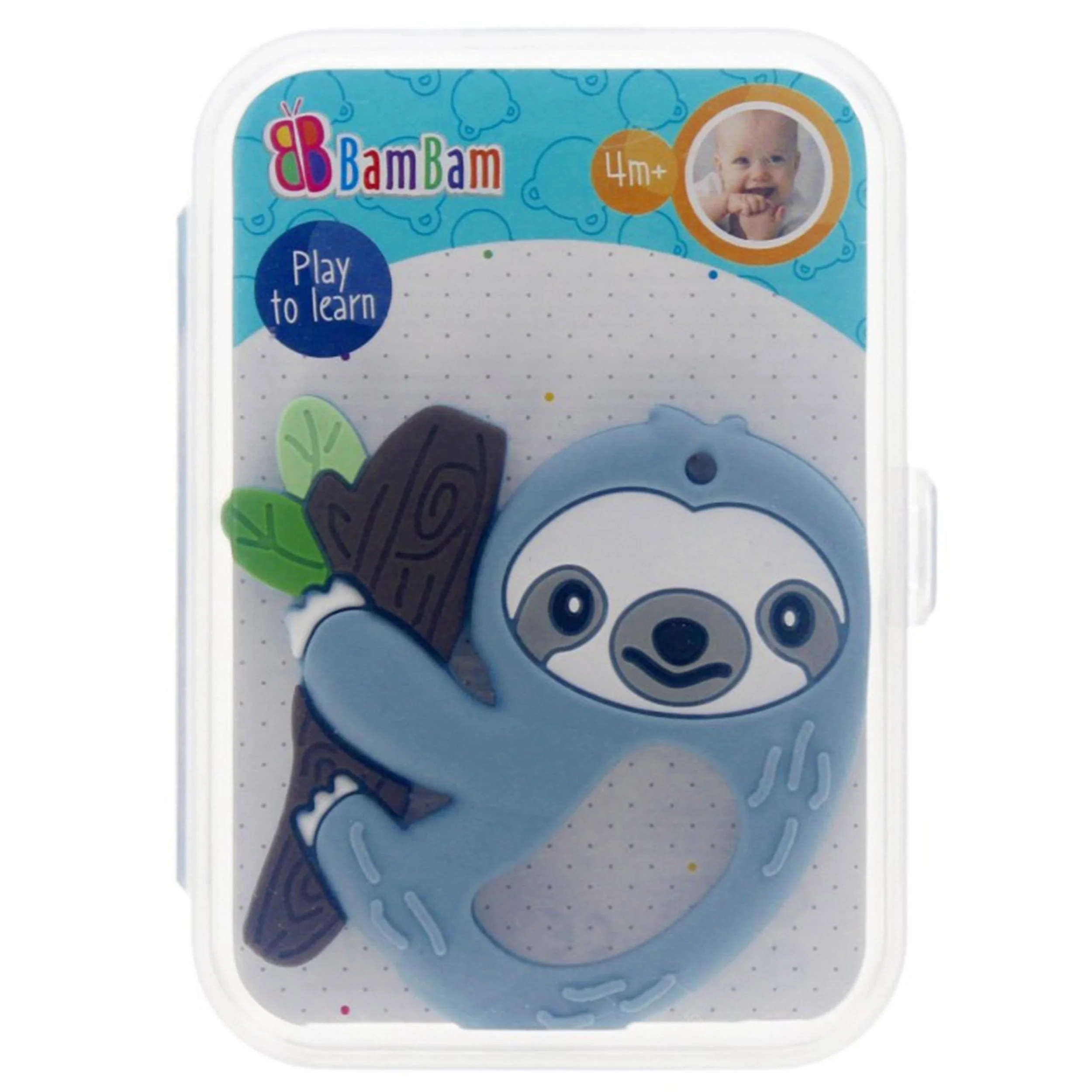BAM BAM Beißringe für Babys, sensorisch, Tierform, 3er Pack, 4m+