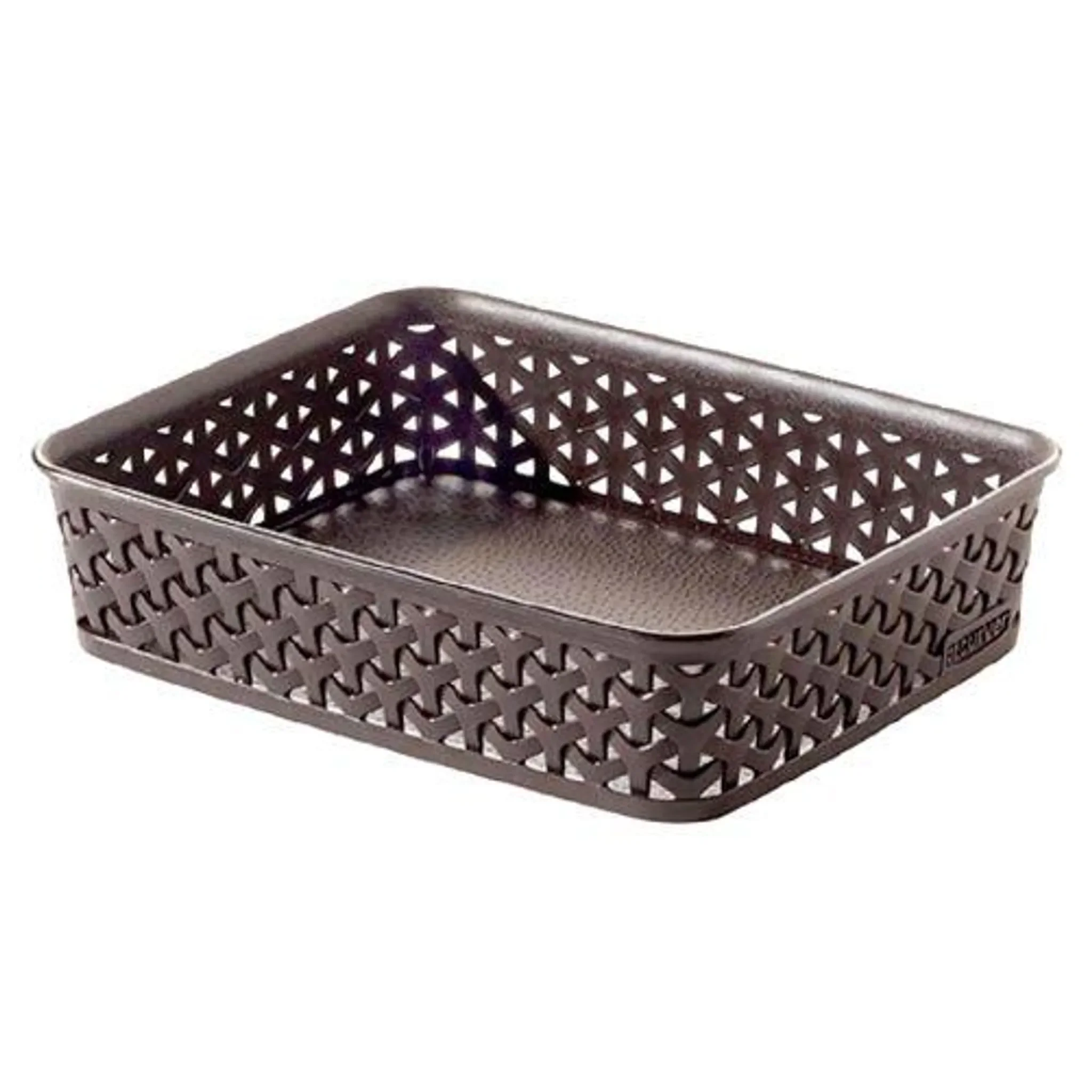 Curver MyStyle Organizer Tray A5 – Rattan-Optik, Dunkelbraun