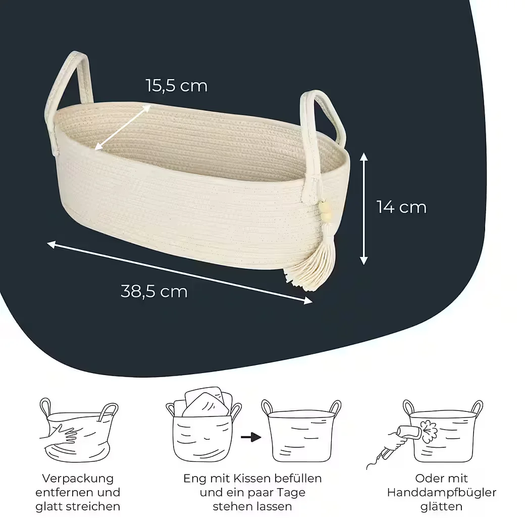 HMF Aufbewahrungskorb Badezimmer für 3 Rollen Toilettenpapier
