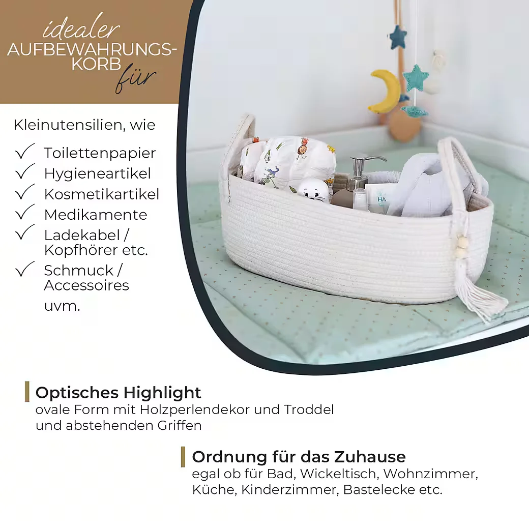 HMF Aufbewahrungskorb Badezimmer für 3 Rollen Toilettenpapier