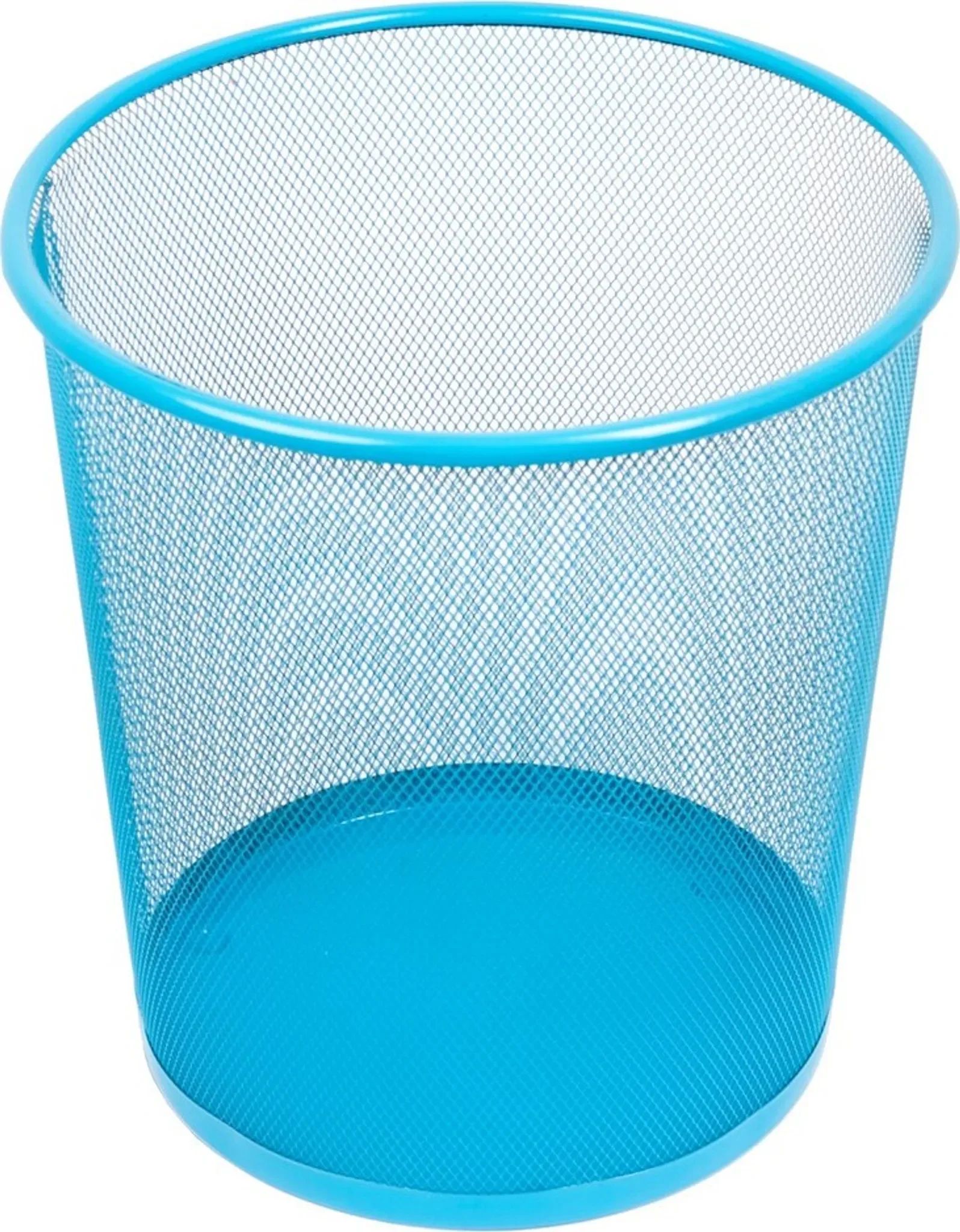Papierkorb aus Drahtgeflecht – Büro-Abfalleimer, blau, ca. 12 L