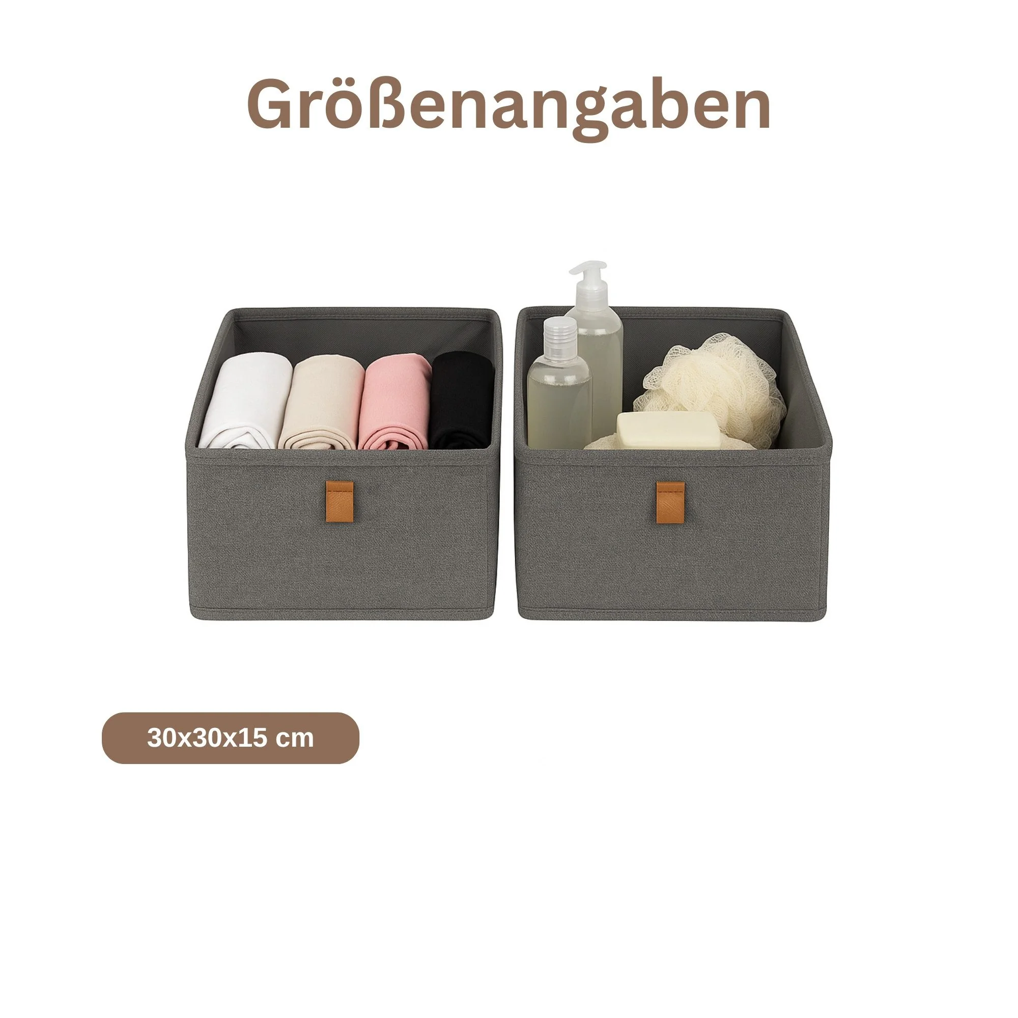 HAUSLEBEN Organizer Aufbewahrungsboxen 2er Set für Schrank und Regal