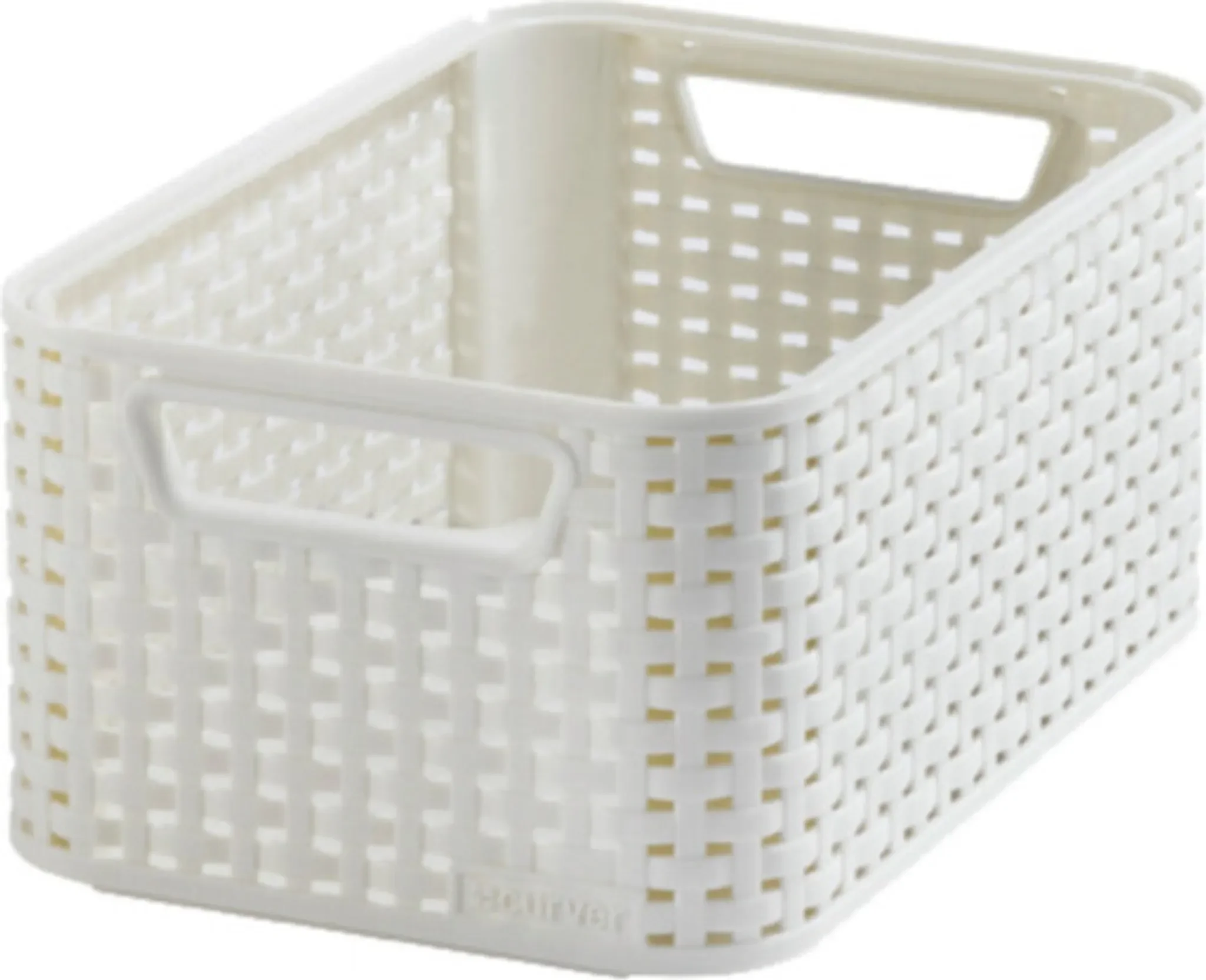 Aufbewahrungskorb STYLE2 S – Rattan-Optik, creme, ca. 28 × 19 × 13 cm