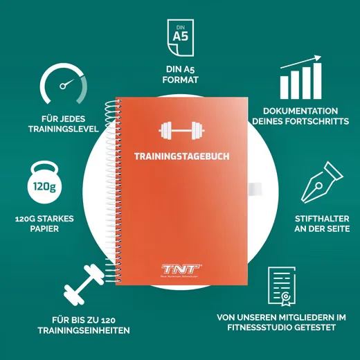TNT Trainingstagebuch für Fitnessstudio und Krafttraining