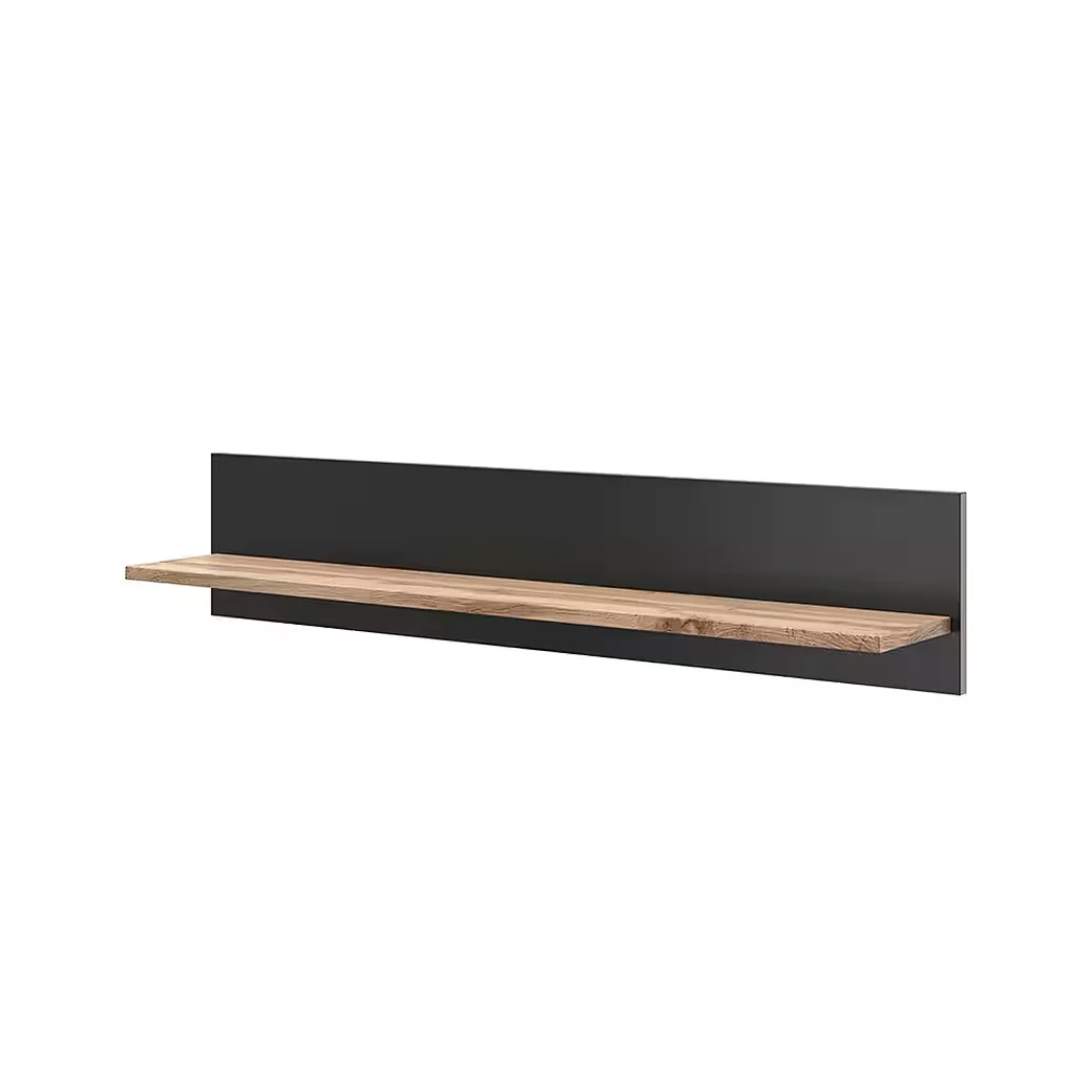 VICCO Amber Bücherregal Eiche Wotan/Anthrazit 100x20 cm Wandregal
