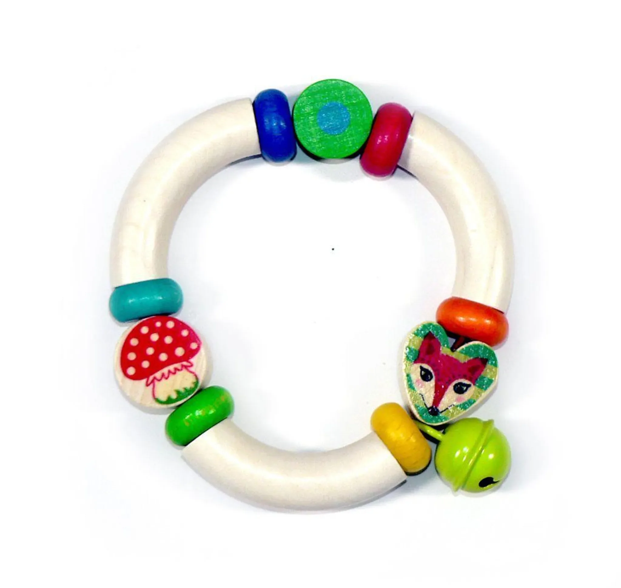 Holzrassel „Waldtiere“ – mit Glöckchen