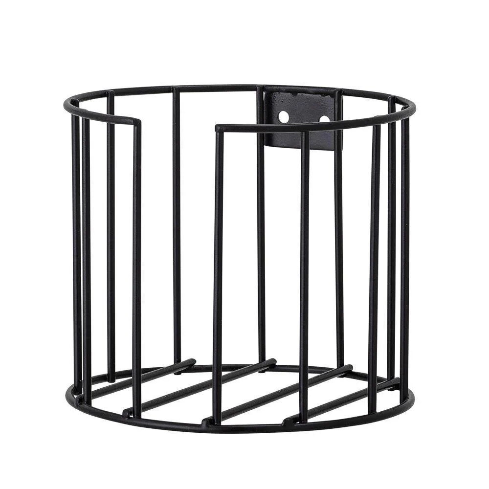 Toilettenpapierhalter „Klemens“ – Metallbehälter, Schwarz