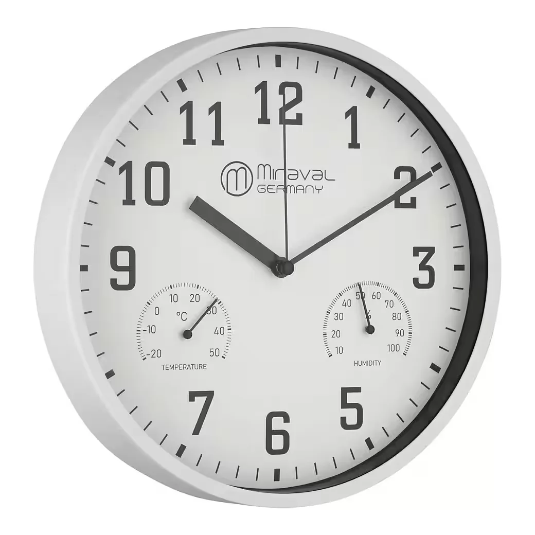 MIRAVAL Wanduhr mit Thermometer und Hygrometer
