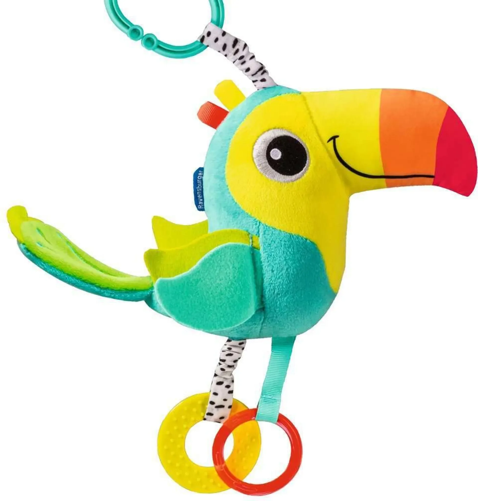 Baby Activity-Tukan – Kuschelspielzeug mit Spielelementen