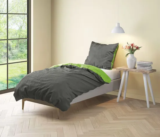 JACK Wendebettwäsche Renforce 135x200 zweifarbig Struktur Mistral