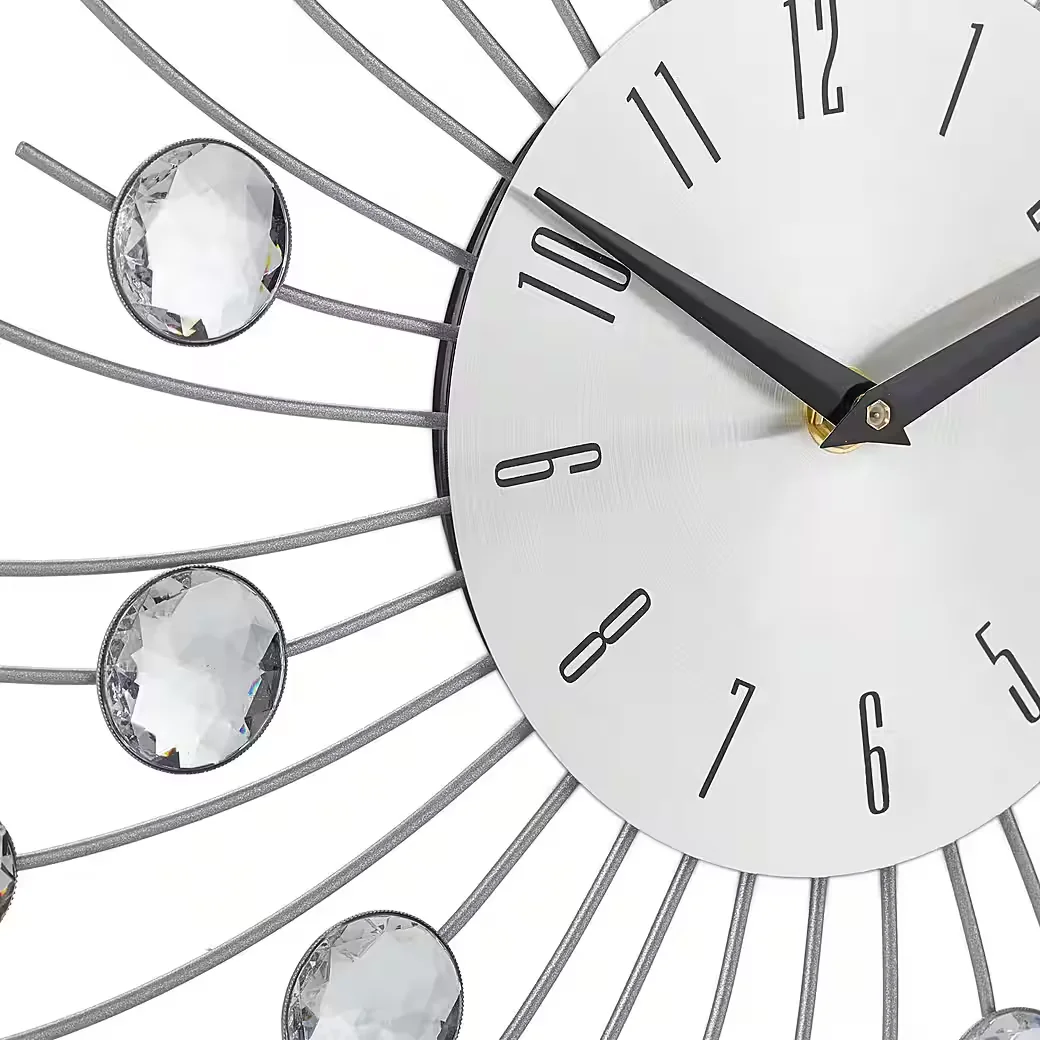 Relaxdays Wanduhr XL mit Glitz große dekorative Uhr