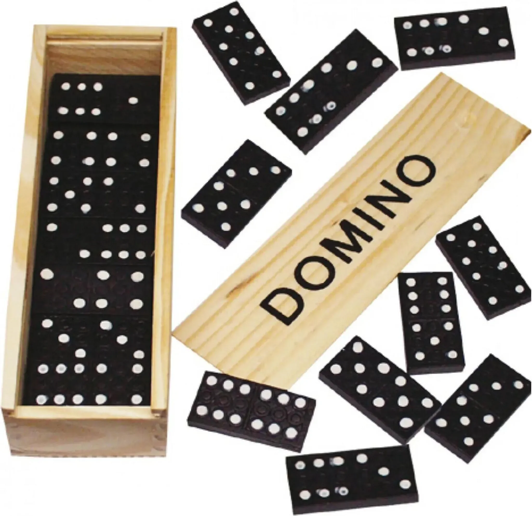 Domino Spiel in Holzbox – Klassisches Familienspiel & Reisespiel