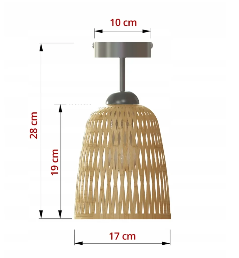 Luxolar Bambus Pendelleuchte E27 60W Boho für Wohnzimmer Küche