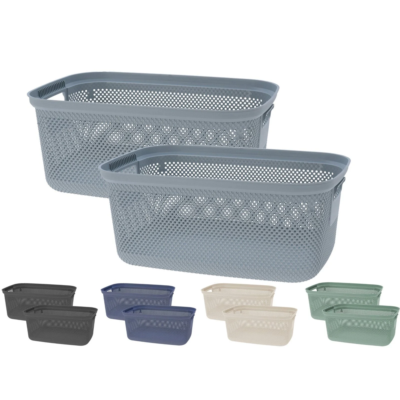 KOOPMAN Wäschekörbe Kunststoff 30 Liter 2er Set Wäschewanne