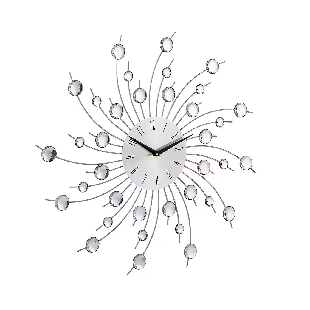 Relaxdays Wanduhr XL mit Glitz große dekorative Uhr