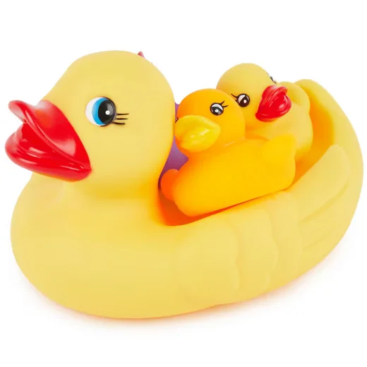 BIECO Schwimmenten Familie 4er Set Badeenten Badespielzeug