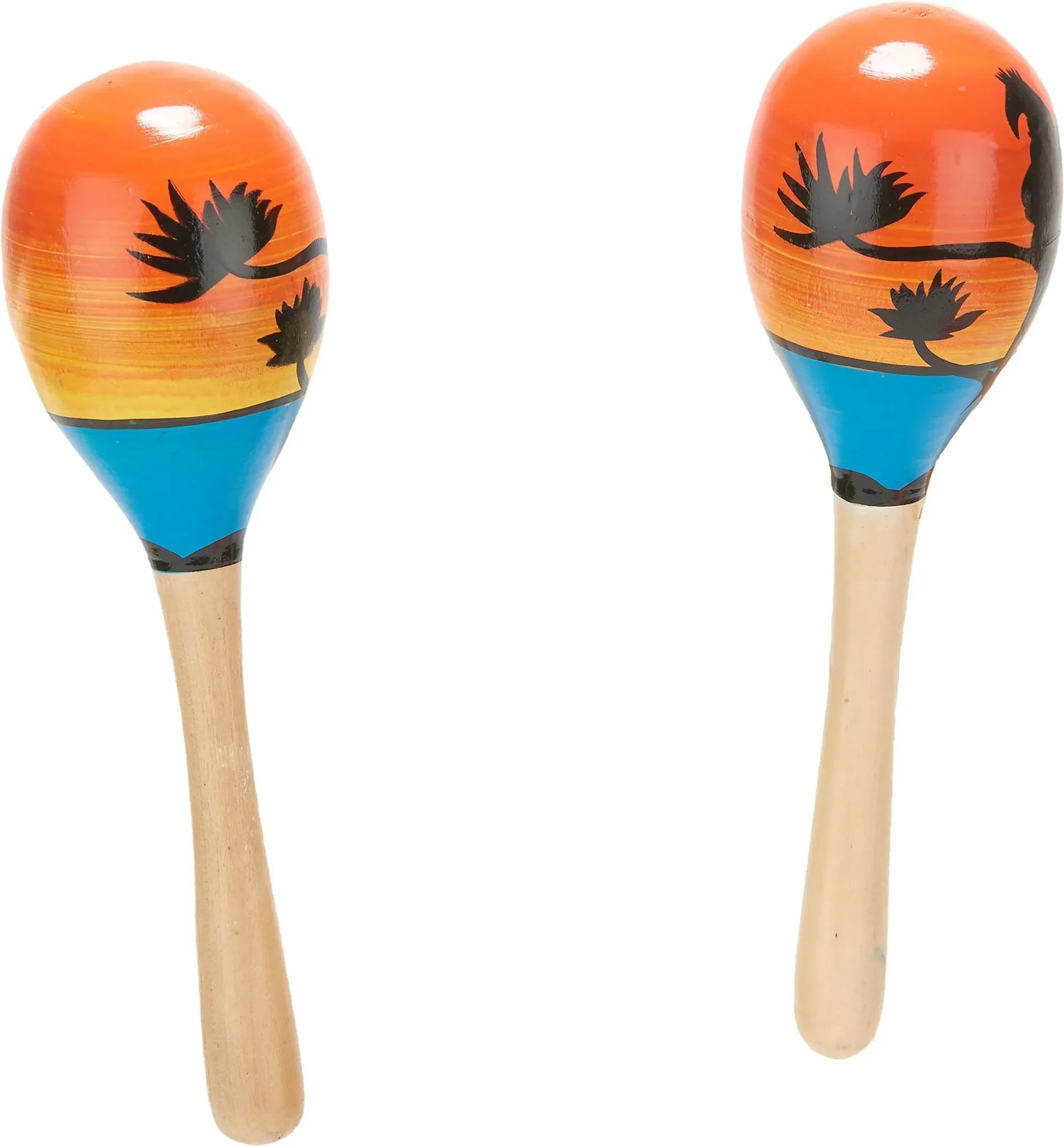 Hawaii-Rasseln Maracas – Holzrasseln im Stranddesign