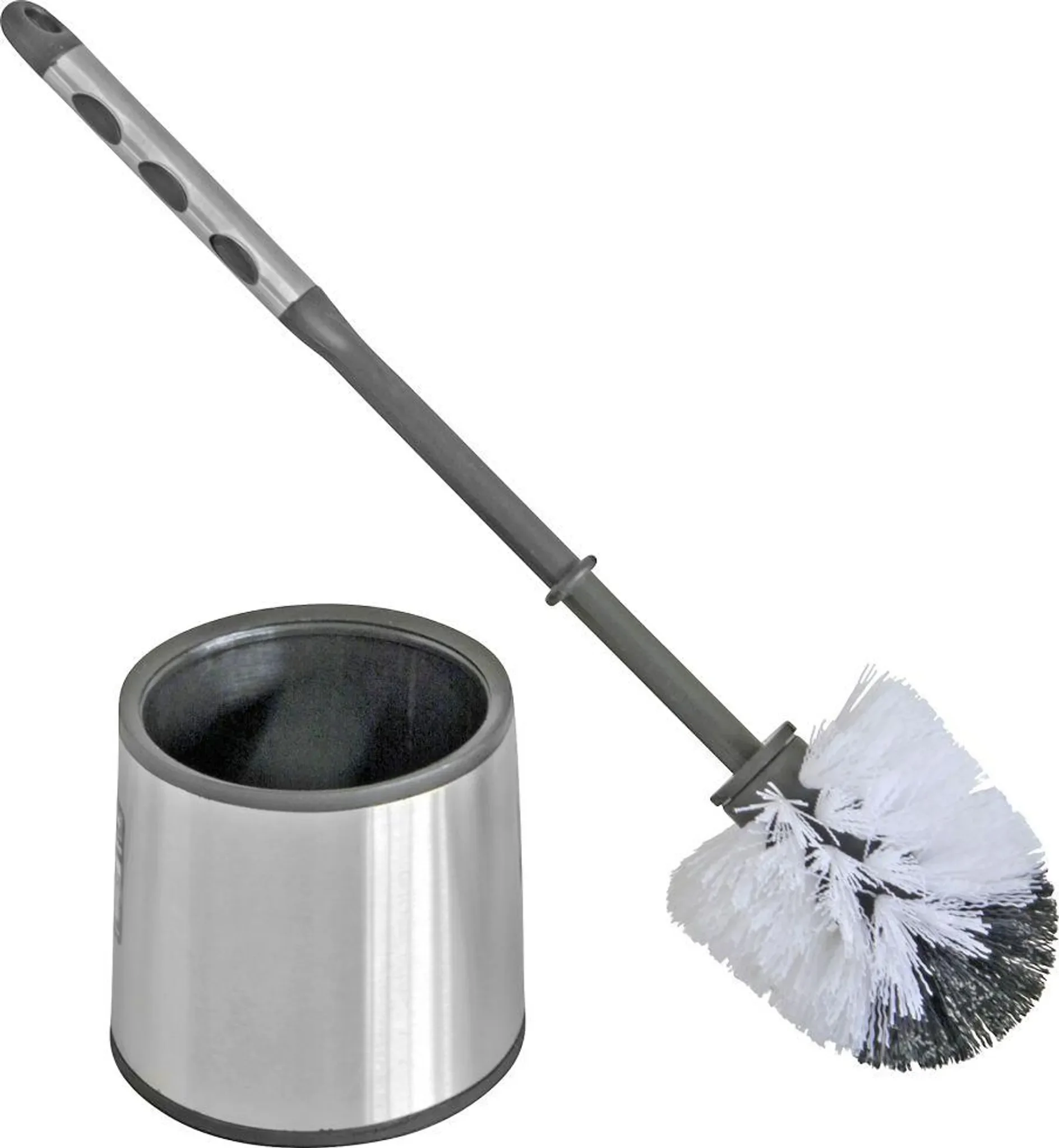 WC-Garnitur „Metall Edition“ – Silber/Schwarz, Ø 12 × 39,5 cm