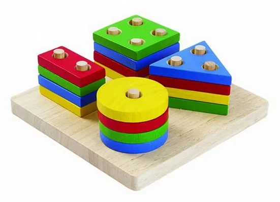 PLANTOYS Lernspielzeug Sortierbrett Holz geometrische Formen