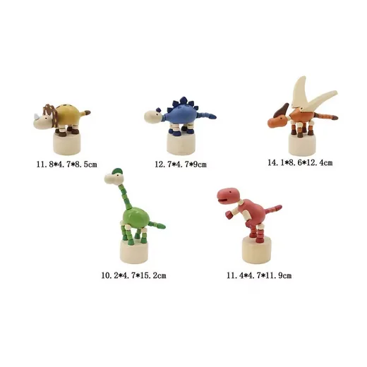 SUEBIDOU Montessori Motorikspielzeug Holz Daumen-Wakouwa Dinos