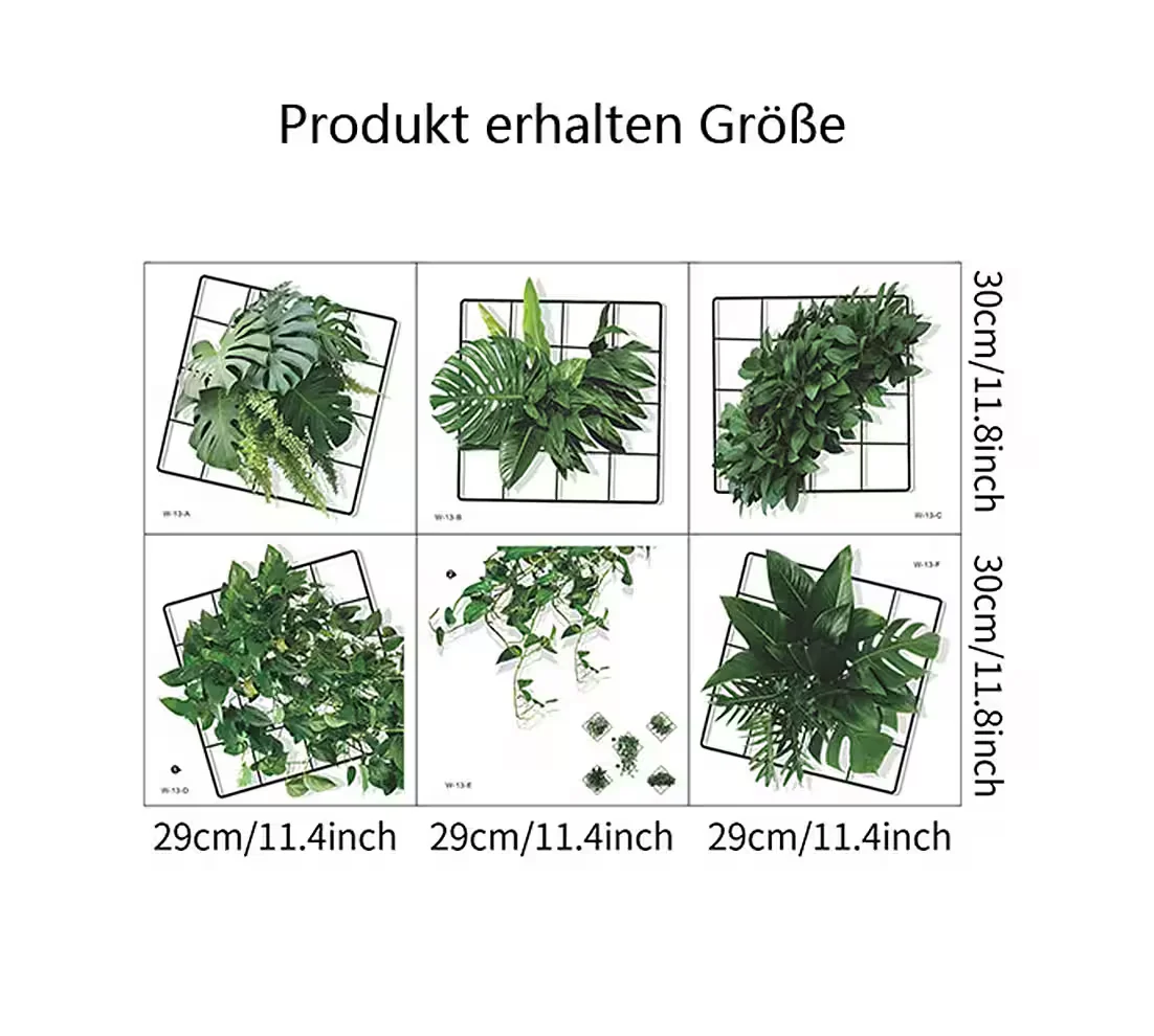 MINICLOSS Wandsticker Efeu Blätter grüne Pflanzen Wandaufkleber