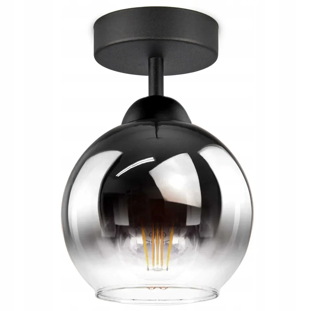 Luxolar Deckenleuchte mit Glasschirm graphit-transparent E27 60W