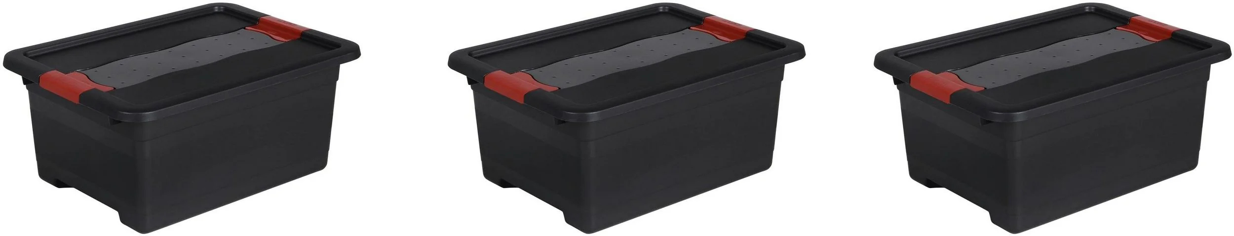 KEEEPER Transportbehälter eckhart Set 3x12L Deckel Schiebeverschluss