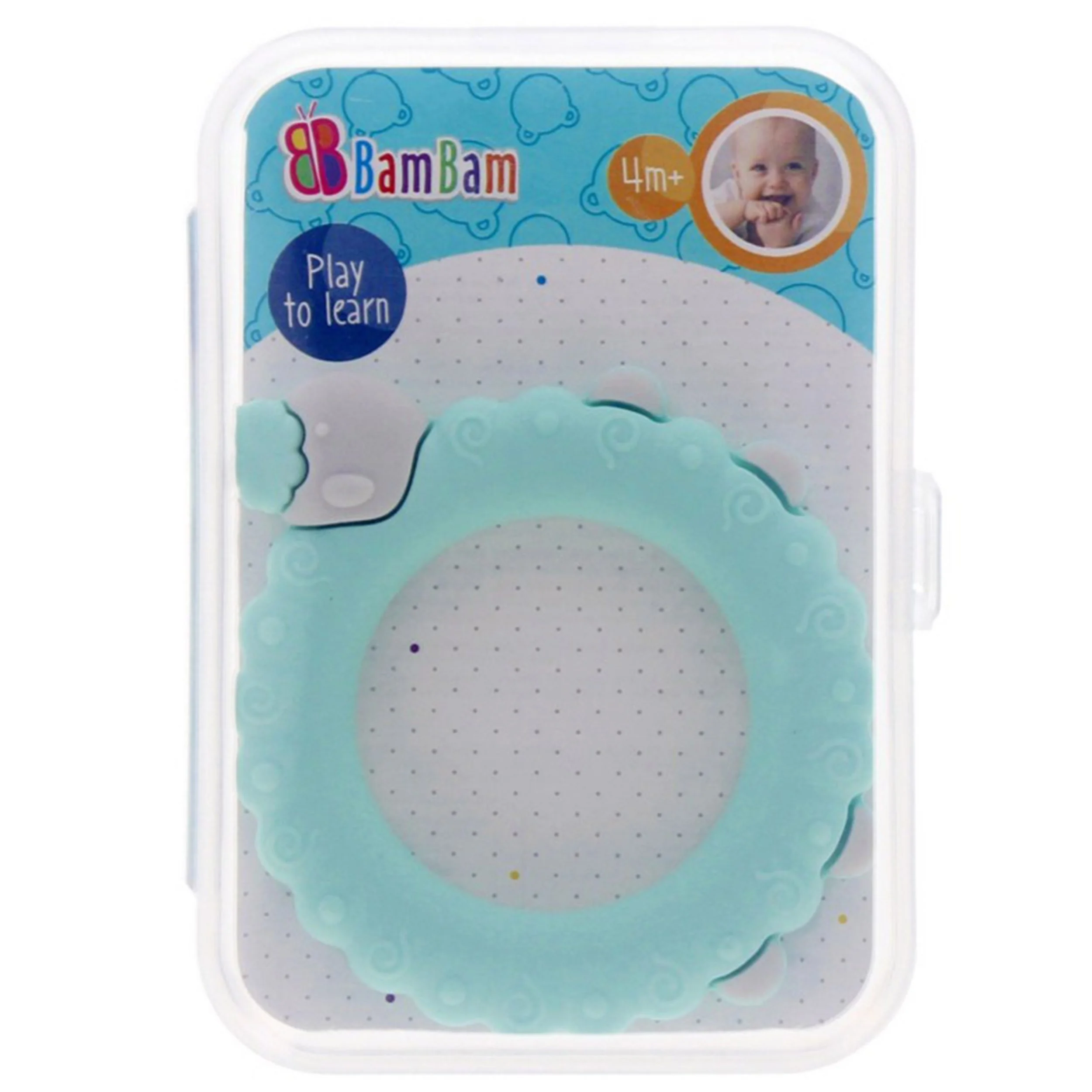 BAM BAM Beißringe für Babys, sensorisch, Tierform, 3er Pack, 4m+