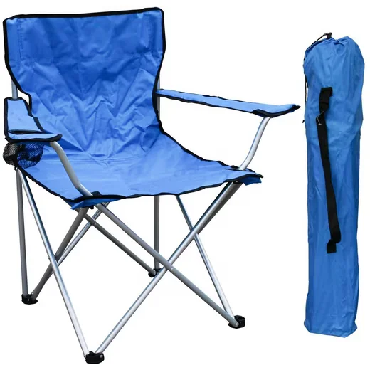 MOJAWO Klappstuhl Anglersessel Getränkehalter Tasche hellblau 120kg