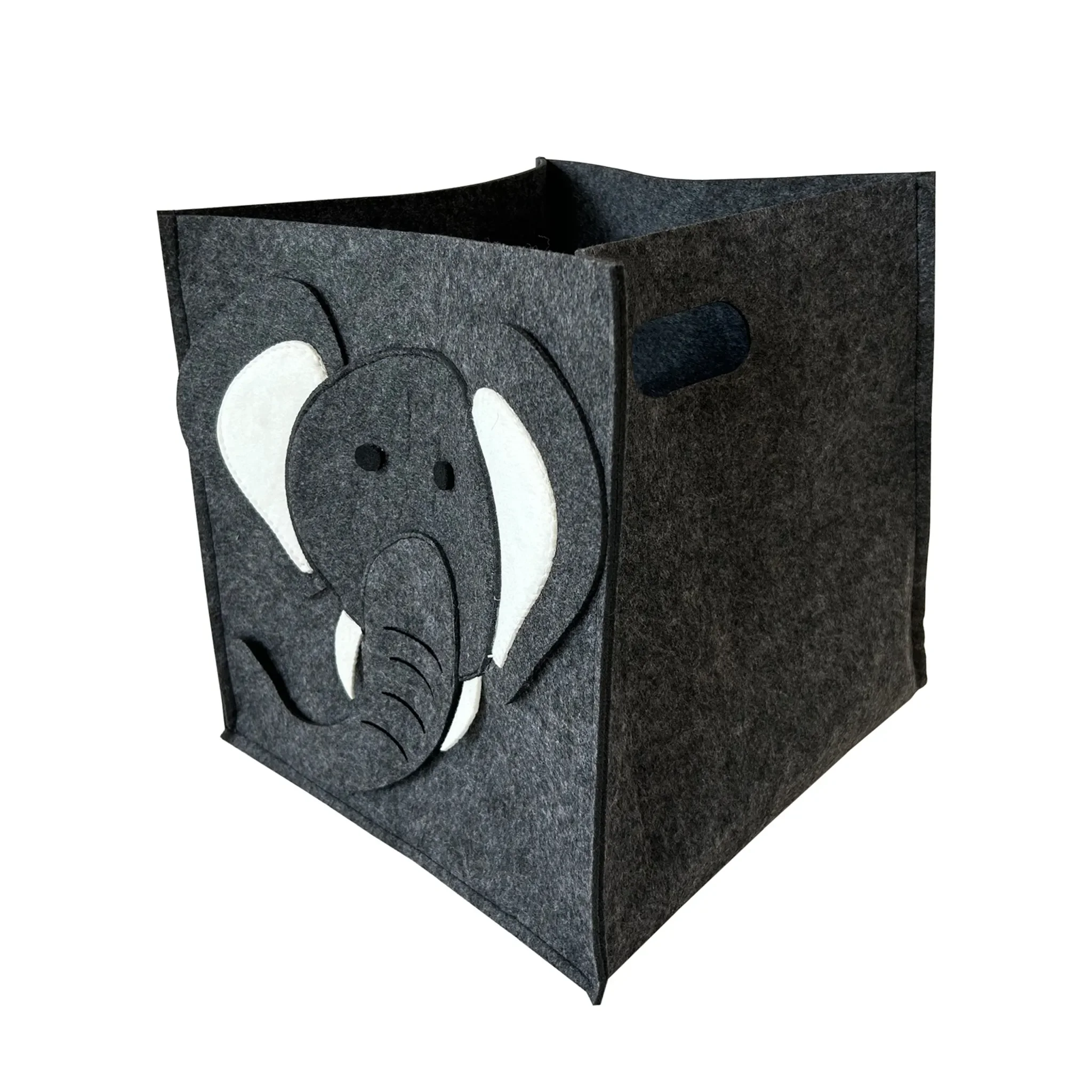 Aufbewahrungskorb „Elefant“ – eckig, Filz, grau, ca. 31 × 32 × 31 cm