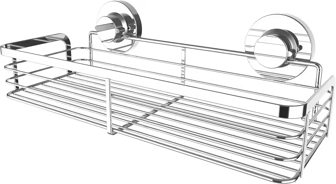 CORNAT Duschregal 3-in-1, extra langer flacher Korb, Wandmontage