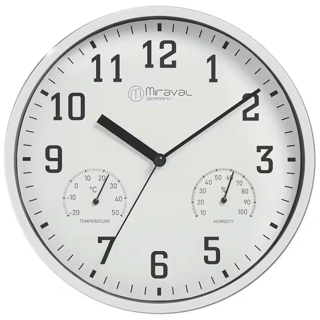 MIRAVAL Wanduhr mit Thermometer und Hygrometer