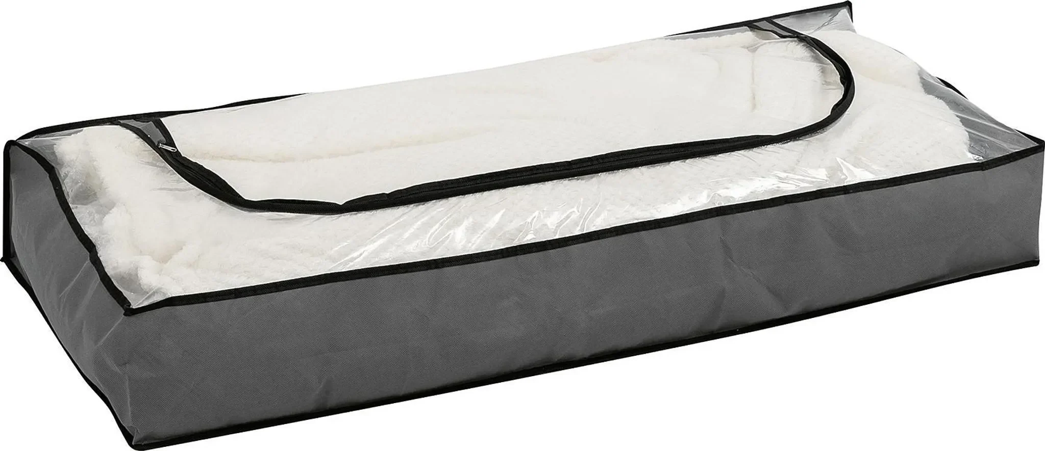 axentia Unterbettkommode Sofia – Unterbettbox mit Sichtfenster, ca. 100 x 15 x 45 cm