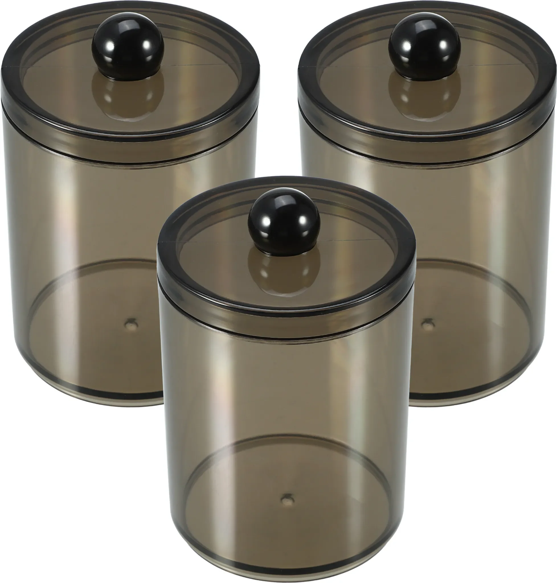 Wattepads-Halter 3er-Set – Schwarz, Kunststoff