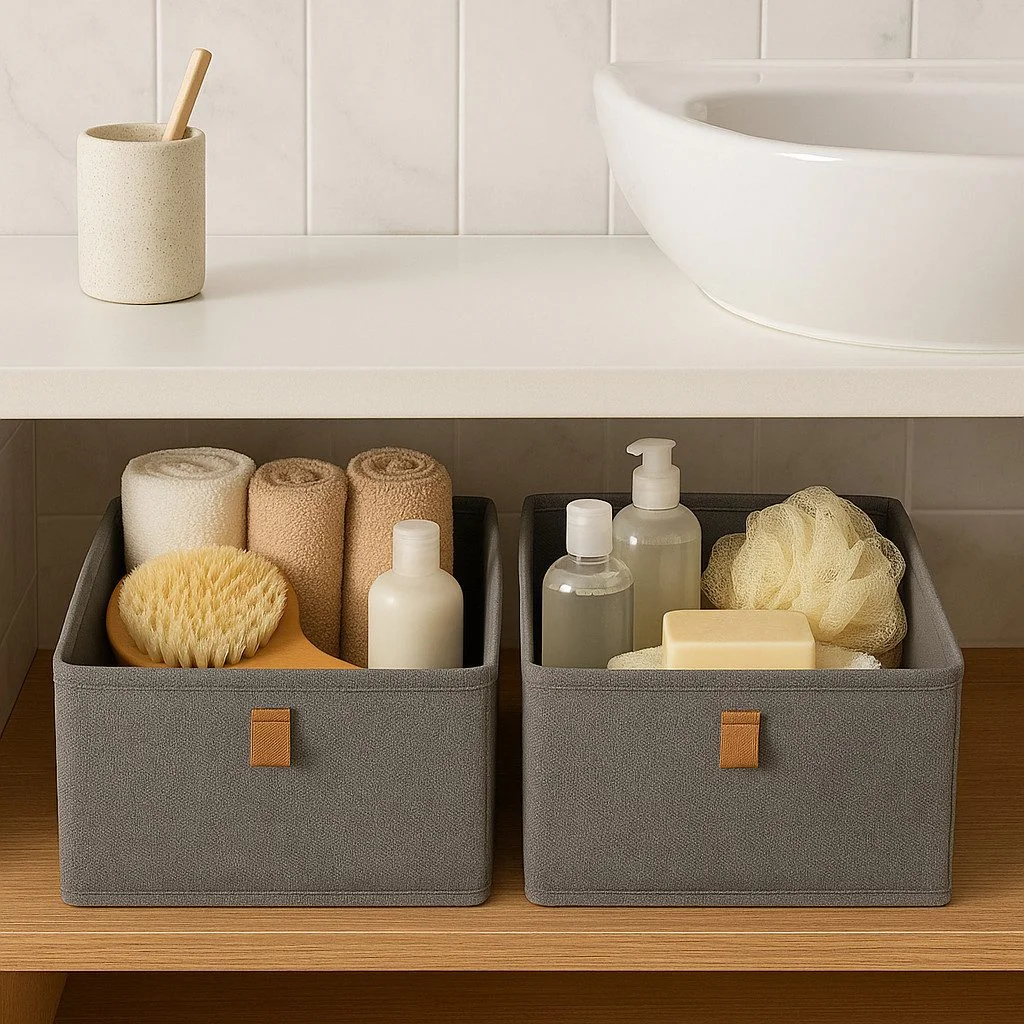 HAUSLEBEN Organizer Aufbewahrungsboxen 2er Set für Schrank und Regal