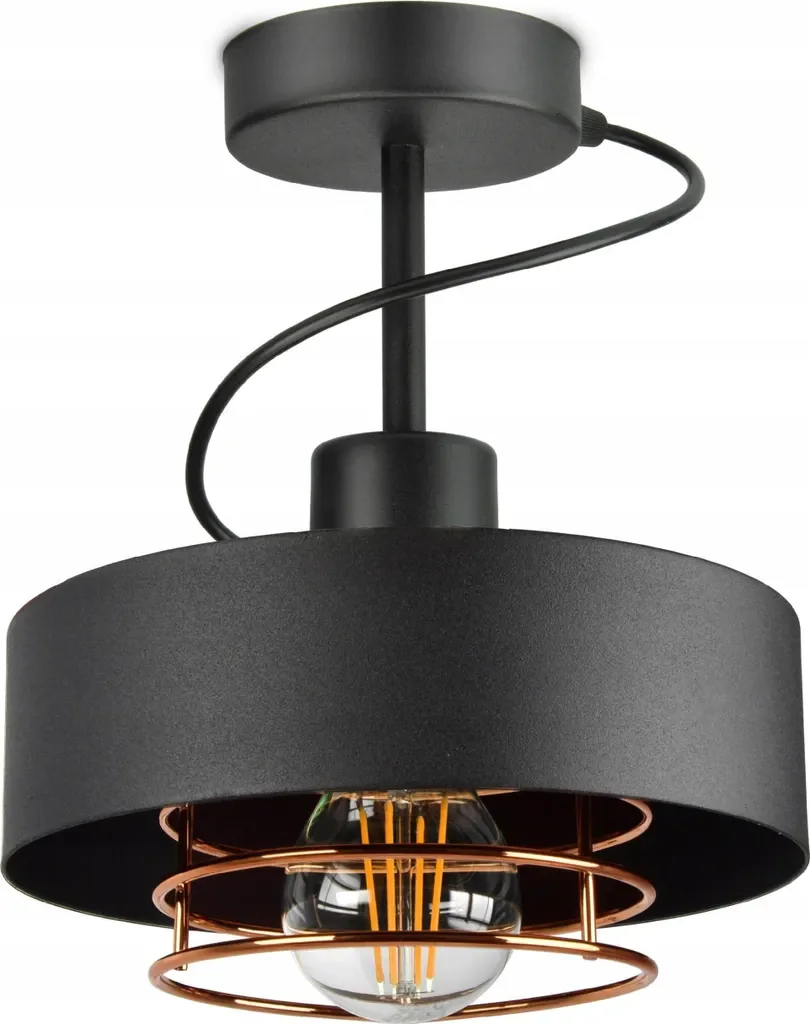 Luxolar Deckenleuchte mattschwarz E27 60W Loft für Wohnzimmer Küche