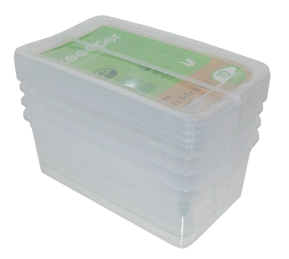 KEEEPER Aufbewahrungsboxen 4er Set klein, stapelbar, transparent