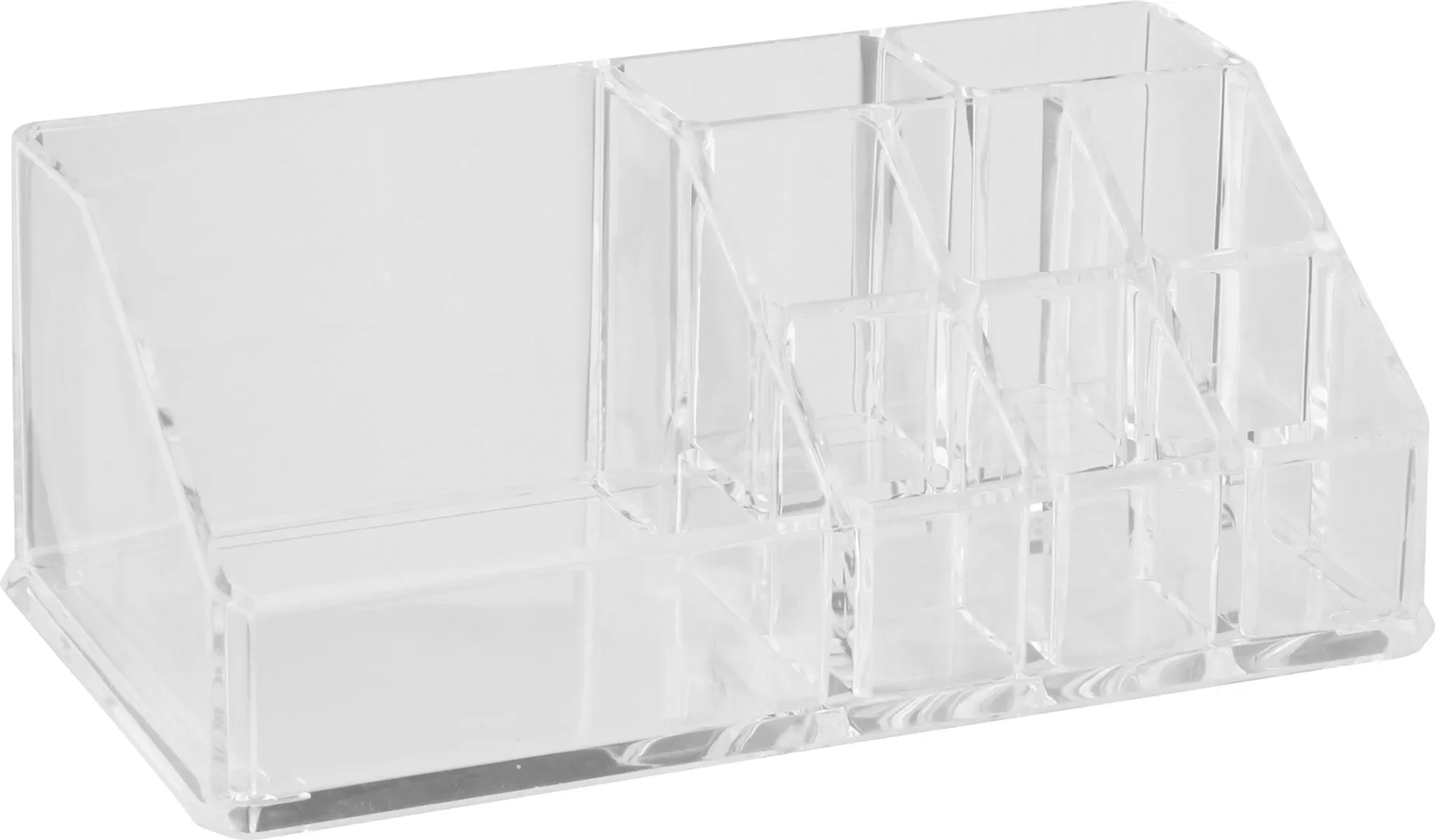 Axentia Kosmetik-Organizer – 9 Fächer, rechteckig, transparent