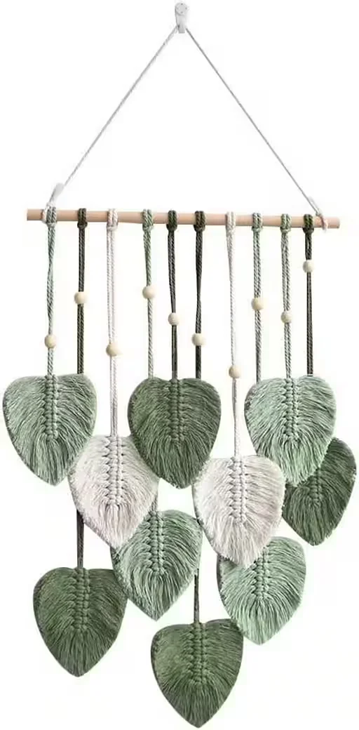 MINICLOSS Makramee Wandbehang Blatt Boho Hängedeko Wanddeko