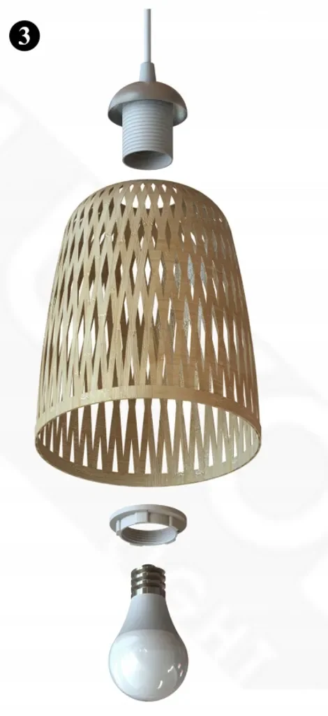 Luxolar Bambus Pendelleuchte E27 60W Boho für Wohnzimmer Küche
