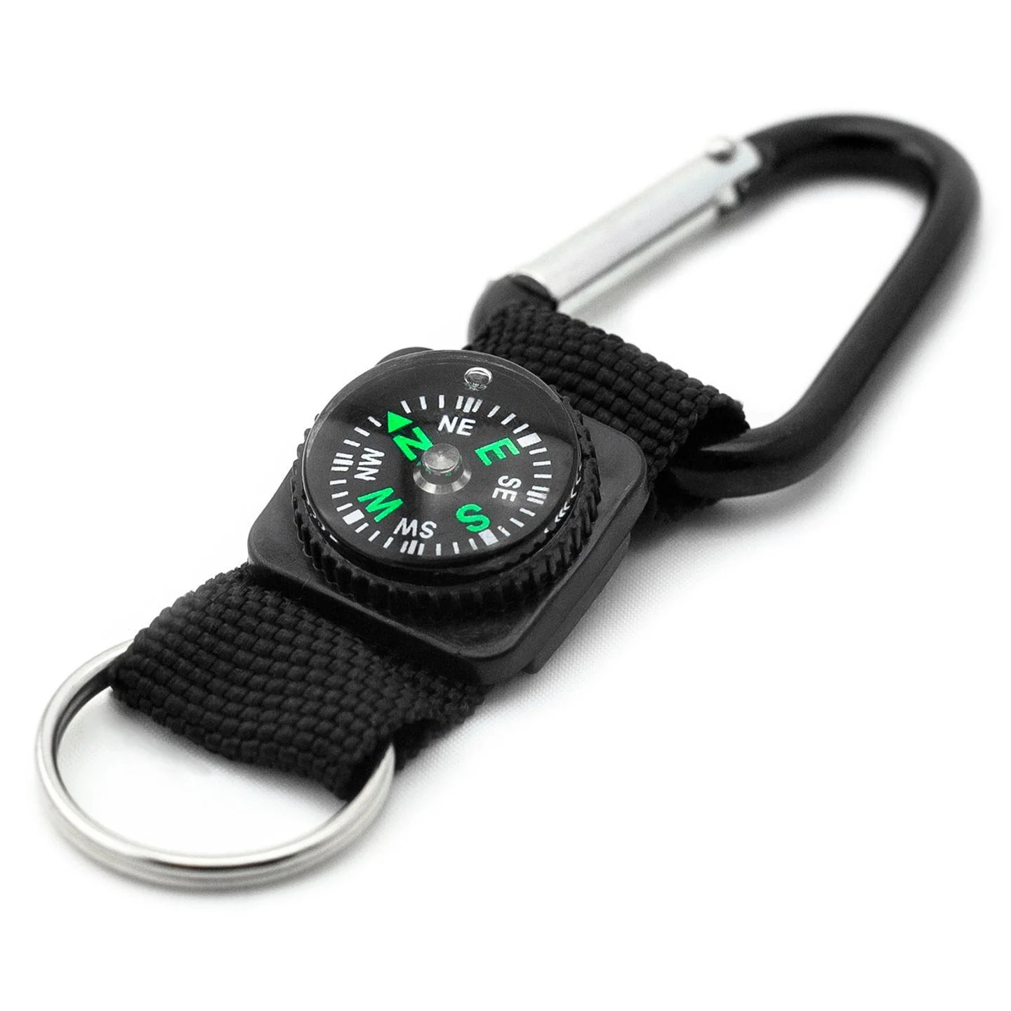 Schlüsselanhänger mit Karabiner & Kompass – Outdoor-Accessoire