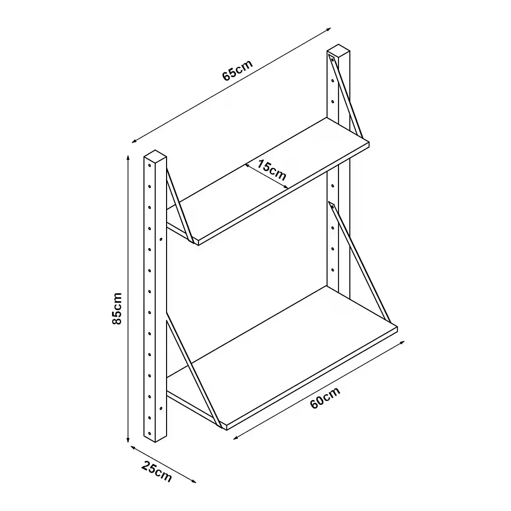 EN.CASA Wandregal Hängeregal Wandboard für Wohnzimmer und Küche