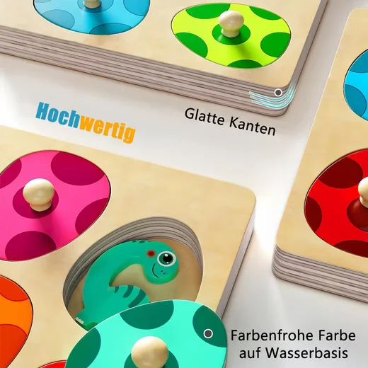 ZAEWRY Montessori Spielzeug Dinosaurier-Eier Steckpuzzle Formensortierer