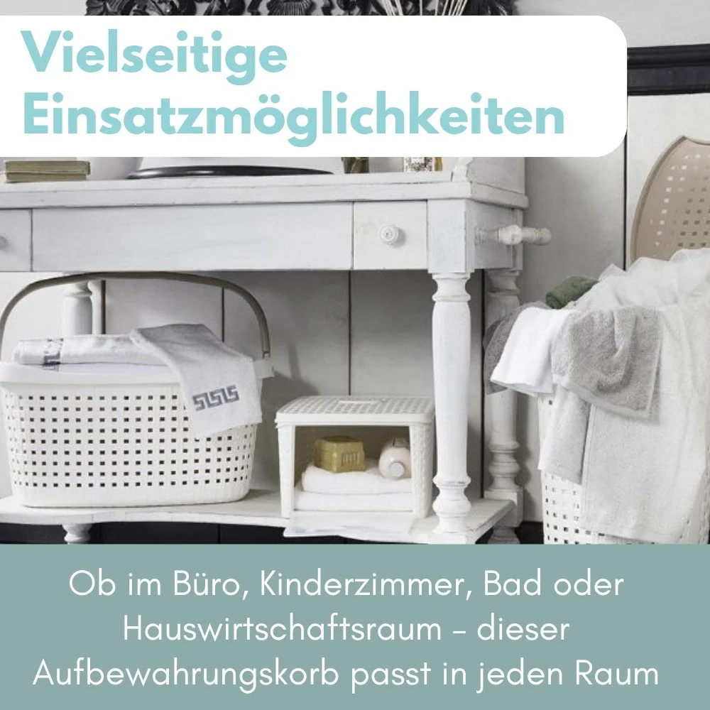 GARPET Aufbewahrungsboxen 2er Set mit Deckel Weiß Frontöffnung