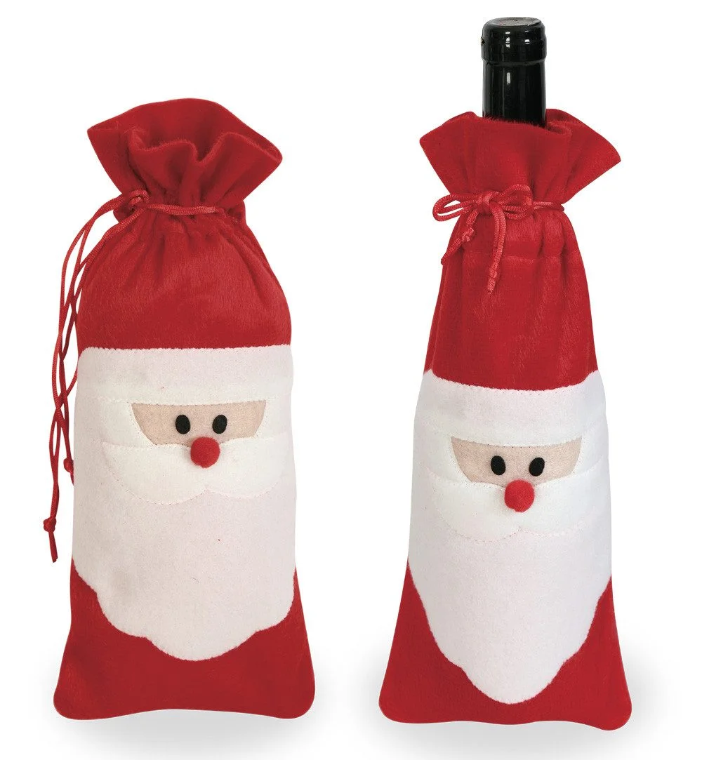 Nikolaus Weihnachtssäckchen – Geschenk- & Weinsack mit Motiv, ca. 32 × 14 cm
